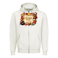 Oatmeal Heather merry and bright Zipper Hoodie - CowGirlArtShop