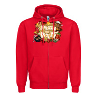 Red merry and bright Zipper Hoodie - CowGirlArtShop