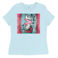 Baby Blue for the love of the game volleyball Ladies Tee - Jasminsmagicworld