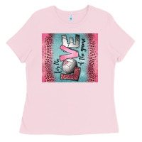 Bubblegum Pink for the love of the game volleyball Ladies Tee - Jasminsmagicworld