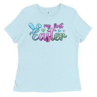 Baby Blue my first easter Ladies Tee - Jasminsmagicworld