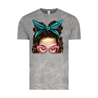 Cloud Rock Messy Bun Mom With Leopard Bandana Vintage Tee - BundleAndBundleShop