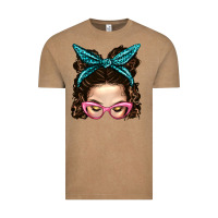 Vintage Coffee Messy Bun Mom With Leopard Bandana Vintage Tee - BundleAndBundleShop