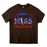 Chocolate Brown little miss firecracker Heavy Core Tee - NancyCooperArtShop