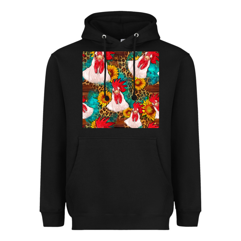 Western  Chicken With Sunflowers Seamless Pattern Heavyweight Hoodie by FaDigitalArtStudio | Teevron