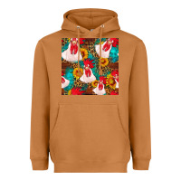 Meerkat western  chicken with sunflowers seamless pattern Heavyweight Hoodie - FaDigitalArtStudio