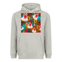 Moon Dust western  chicken with sunflowers seamless pattern Heavyweight Hoodie - FaDigitalArtStudio