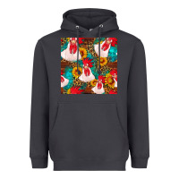 Smoke western  chicken with sunflowers seamless pattern Heavyweight Hoodie - FaDigitalArtStudio