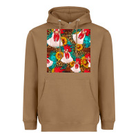 Toasted Coconut western  chicken with sunflowers seamless pattern Heavyweight Hoodie - FaDigitalArtStudio
