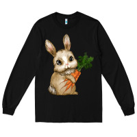 Black eastrt bunny carrot Long Sleeve Tee - RanaPortraitStore
