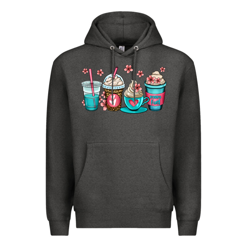 Mom Fuel Coffee Cups Premium Hoodie by OliviaCreatesArt | Teevron