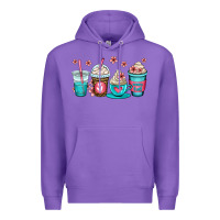Purple mom fuel coffee cups Premium Hoodie - OliviaCreatesArt