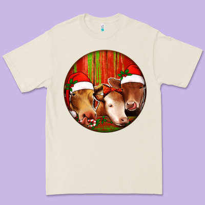 Christmas Cow, Premium Tee Designed By Jasminsmagicworld
