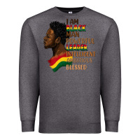 Charcoal Heather I am black man Premium Sweatshirt - FaDigitalArtStudio