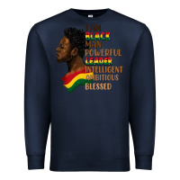Navy I am black man Premium Sweatshirt - FaDigitalArtStudio