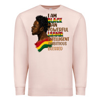 Pale Pink I am black man Premium Sweatshirt - FaDigitalArtStudio