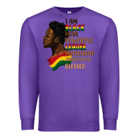 Purple I am black man Premium Sweatshirt - FaDigitalArtStudio