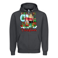 Smoke just a girl who loves christmas Zipper Hoodie - CowGirlArtShop