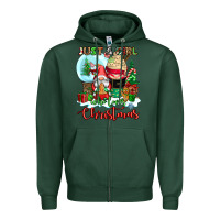 Sports Green just a girl who loves christmas Zipper Hoodie - CowGirlArtShop