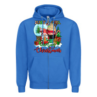 True Royal just a girl who loves christmas Zipper Hoodie - CowGirlArtShop