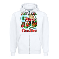 White just a girl who loves christmas Zipper Hoodie - CowGirlArtShop