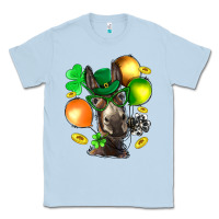Dusty Blue St. Patricks Clovers With Donkey Classic Tee - BundleAndBundleShop