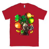 Red St. Patricks Clovers With Donkey Classic Tee - BundleAndBundleShop