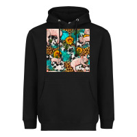 Black american yorkshire pig seamless pattern Heavyweight Hoodie - FaDigitalArtStudio
