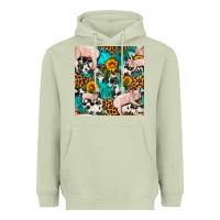 Matcha american yorkshire pig seamless pattern Heavyweight Hoodie - FaDigitalArtStudio