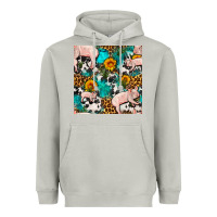American Yorkshire Pig Seamless Pattern Heavyweight Hoodie | Teevron