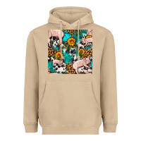 Mushroom american yorkshire pig seamless pattern Heavyweight Hoodie - FaDigitalArtStudio