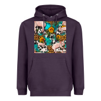 Plum american yorkshire pig seamless pattern Heavyweight Hoodie - FaDigitalArtStudio