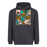 Smoke american yorkshire pig seamless pattern Heavyweight Hoodie - FaDigitalArtStudio