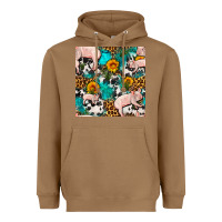 Toasted Coconut american yorkshire pig seamless pattern Heavyweight Hoodie - FaDigitalArtStudio