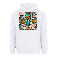 White american yorkshire pig seamless pattern Heavyweight Hoodie - FaDigitalArtStudio