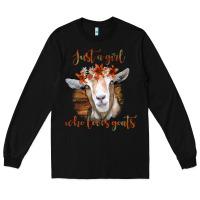 Black Just a Girl Who Loves Goat Long Sleeve Tee - Bettercallsaul
