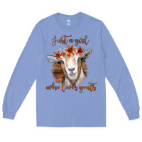 Colony Blue Just a Girl Who Loves Goat Long Sleeve Tee - Bettercallsaul