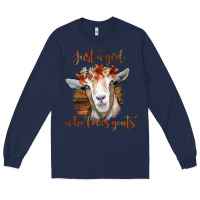 Navy Just a Girl Who Loves Goat Long Sleeve Tee - Bettercallsaul
