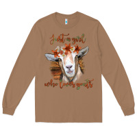 Toasted Coconut Just a Girl Who Loves Goat Long Sleeve Tee - Bettercallsaul