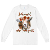 White Just a Girl Who Loves Goat Long Sleeve Tee - Bettercallsaul