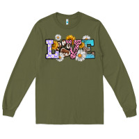 Army Green dog paw love Long Sleeve Tee - RanaPortraitStore