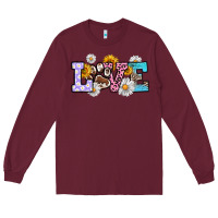 Burgundy dog paw love Long Sleeve Tee - RanaPortraitStore