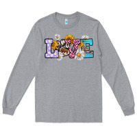 Heather Grey dog paw love Long Sleeve Tee - RanaPortraitStore