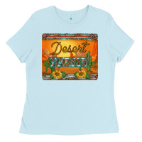 Baby Blue western desert darlin sunset serape leopard sunflowers mousepad Ladies Tee - BarkalooDesign