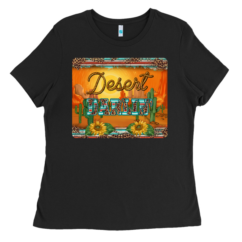Western Desert Darlin Sunset Serape Leopard Sunflowers Mousepad Ladies Tee by BarkalooDesign | Teevron