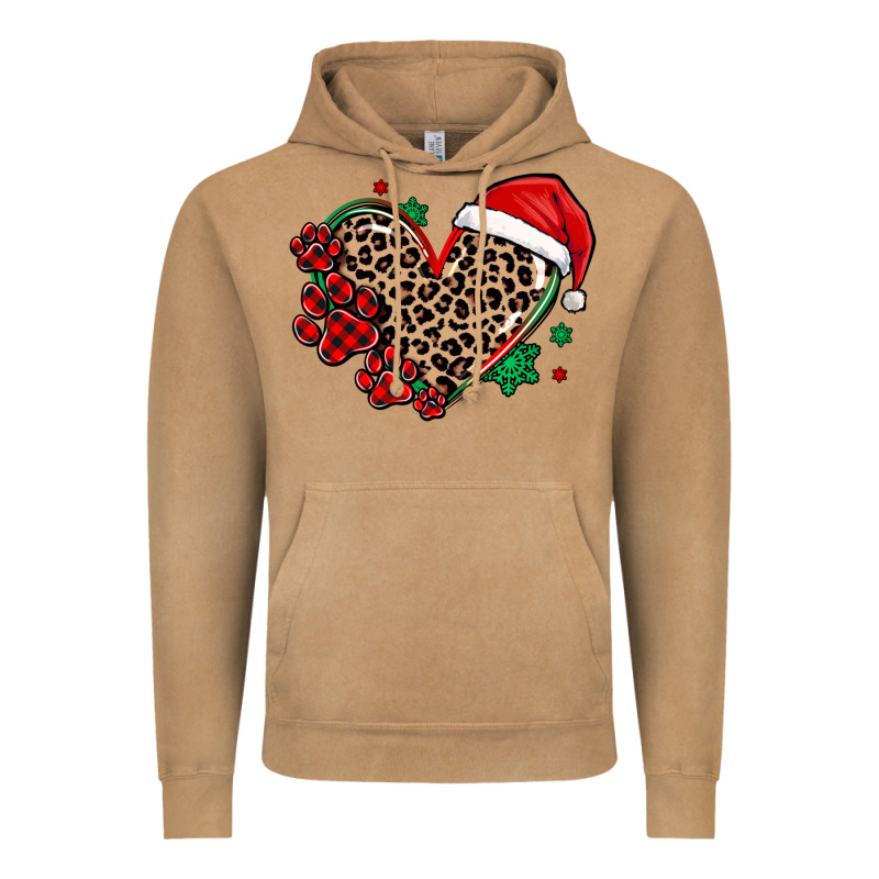 Christmas Paw Heart Vintage Hoodie by MaliasSmallBusiness | Teevron
