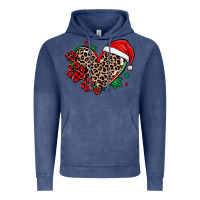 Vintage Denim christmas paw heart Vintage Hoodie - MaliasSmallBusiness