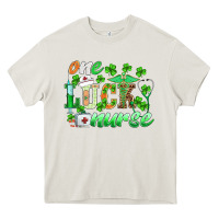 Cream st.patricks one lucky nurse Heavy Core Tee - BarkalooDesign