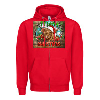 Red merry christmas heifer cow Zipper Hoodie - CowGirlArtShop