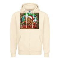 Sandshell merry christmas heifer cow Zipper Hoodie - CowGirlArtShop